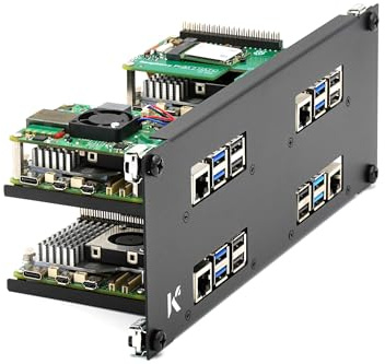 KKSB Panel Rack 2U de 10-Inch (10) para Raspberry Pi – Admite 4 Boards, Compatible con Hats y Official Raspberry Pi Cooler