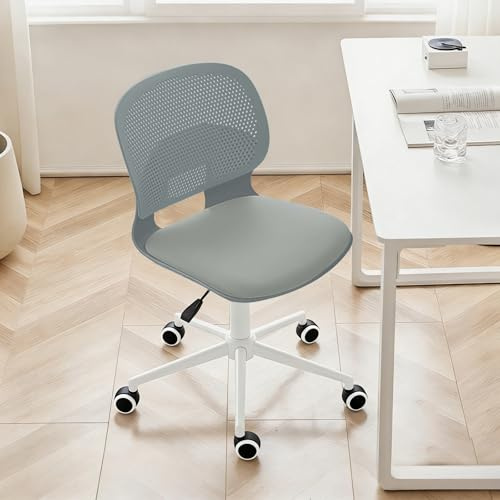 WXJHL Silla de Oficina, Silla de Escritorio para Ordenador sin reposabrazos y con Respaldo Medio, Silla de Trabajo ergonómica giratoria y Regulable en Altura para el hogar, el Trabajo y el Estudio