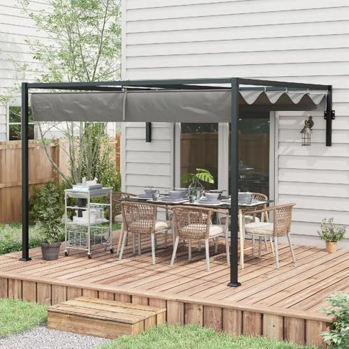 DecHome - Pergola 3x4 mt, in Acciaio e Poliestere, Grigio