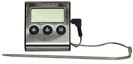 HENDI Brattermometer Med Timer, –50 °C Till 250 °C, Rostfritt Stål, Silver