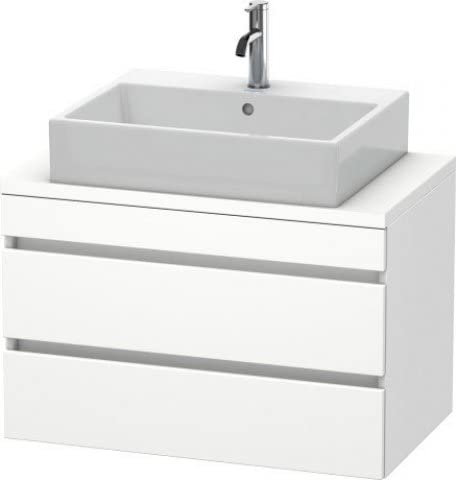 Duravit DuraStyle Waschtischunterschrank für Konsole compact, 2 Schubkästen, 800mm; Farbe (Front/Korpus): Nussbaum Natur Dekor/Weiß Matt Dekor