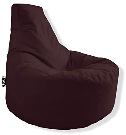 Patchhome Sillón gamer en 2 tamaños diferentes y 25 XXL – 80 cm de diámetro, 30 cm de altura del asiento, 90 cm de altura, color marrón