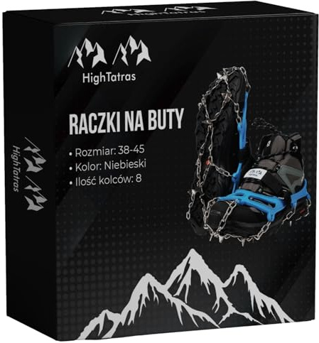 HighTatras Ramponi da scarpone taglia 38-45 punte antiscivolo ramponi da montagna per neve ghiaccio per trekking invernale 8 punte in acciaio