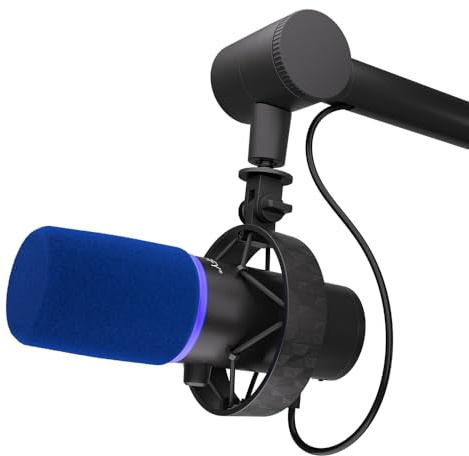 ENDORFY Solum Broadcast EY1B008, hochwertiges USB-Mikrofon, verstellbarer Studioarm, Mute- und Gain-Regler mit Doppelfunktion, 3,5mm Miniklinkenausgang, RGB Mute/Rec Ringanzeige