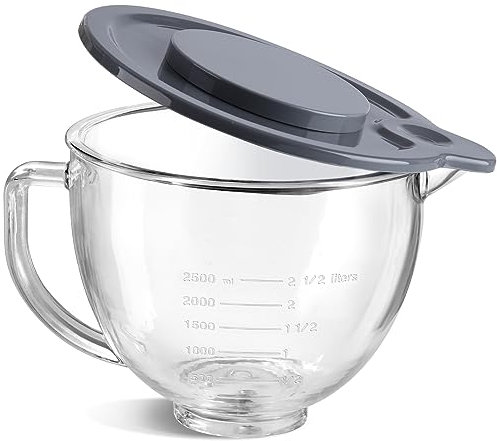 Gdrtwwh Accessoire pour mixeur Kitchenaid à tête inclinable (bol mélangeur en verre)