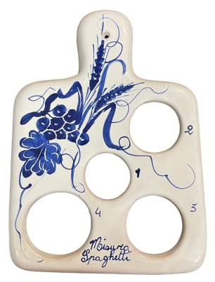 Misura Spaghetti e sottopentola Fatto e Dipinto a Mano in Ceramica con Quattro Tipi di porzioni con Disegni Romagnoli Blu