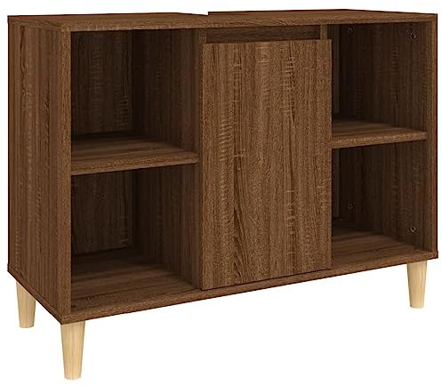 vidaXL Mobile Lavabo Rovere Marrone 80x33x60 cm in Legno Multistrato