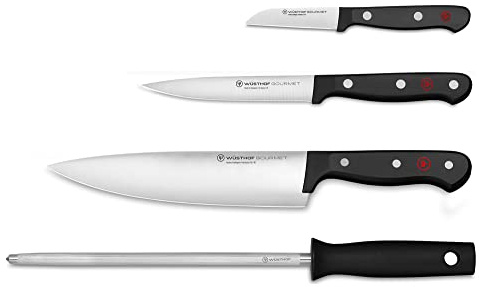 Wüsthof Gourmet 4-Piece Chef's Knife Set, Black
