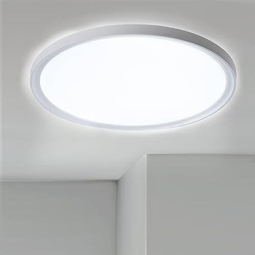 XMTECH Deckenlampe LED Deckenleuchte Flach Rund, 72W Ø45cm, Rund Badezimmer Lampe, Badlampe Decke Küchenlampen,IP44 Wasserfest, für Badezimmer, Schlafzimmer, Küche, Flur, Weiß