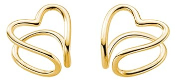 Reffeer Orecchini in argento Sterling 925 massiccio, a forma di cuore, senza piercing, per donne, orecchini, ragazze, orecchini a forma di cuore, orecchini a clip, Argento sterling, Nessuna pietra