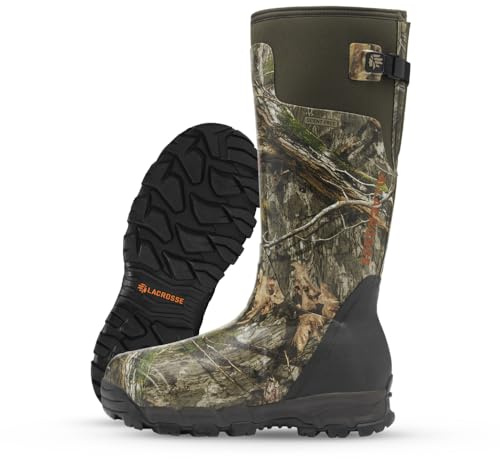 LaCrosse Alphaburly Pro 18 Insulated Hunting Boots - Insulated Camo Rubber Boots - 1000G Thinsulate & Quick-Dry Liner - Waterproof Hunting Shoe for Men - Mossy Oak Country Dna 1000g - 10
