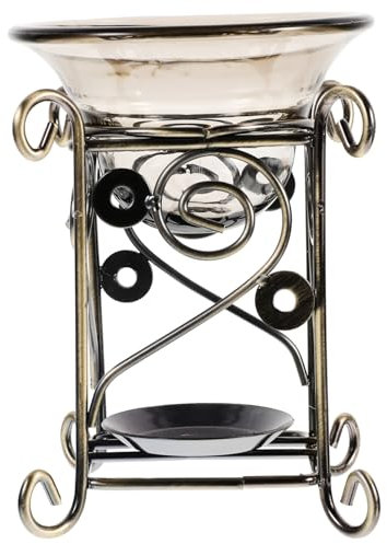 TOPBATHY Iron Aromatherapy Burner Oil Burner Desktop Ornament for Essential Oil Diffuser Candle Holder