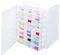 Cuyacili Nähgarn Aufbewahrungsbox für 46 Garnrollen Doppelseitige Garnbox Aufbewahrung Nähfadenbox für Stick- und Nähgarn, Sticktwist, Basteln 33x25x8,2 cm