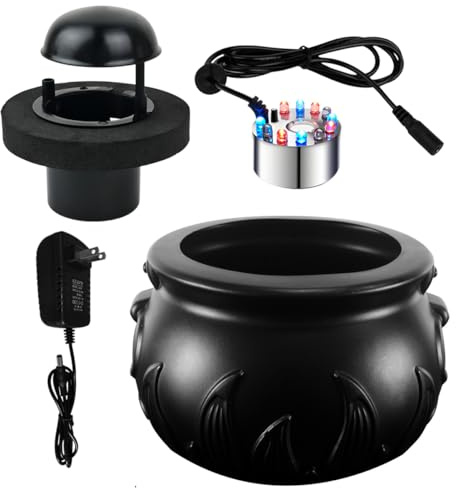 PULACO Mist Maker with Black Cauldron for Halloween