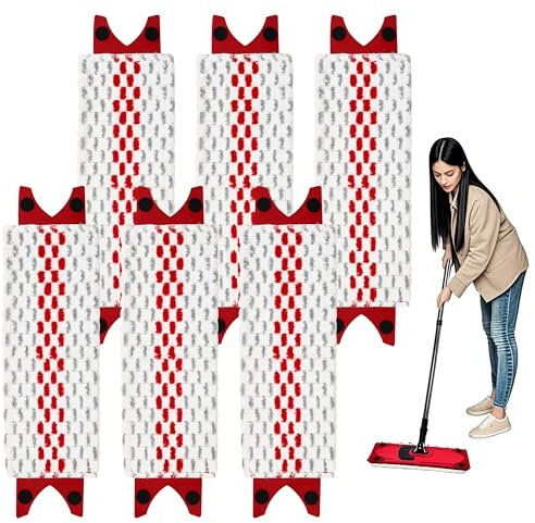 6 Stück für Vileda Bodenwischer Ersatzbezug Set,für Vileda Ultramax Ersatzbezug,46x13cm für Vileda Wischmopp Ersatzbezug,Aus Mikrofaser,Zum Entfernen von Flecken auf harten und empfindlichen Böden