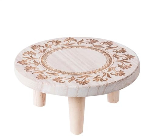 Sgabelli vegetali in legno - riser vegetale, supporto per piante in legno | Supporto per piante da interno, tavolo rotondo per vasi di fiori vasi in vaso, decorazione per la casa per il salotto di bal