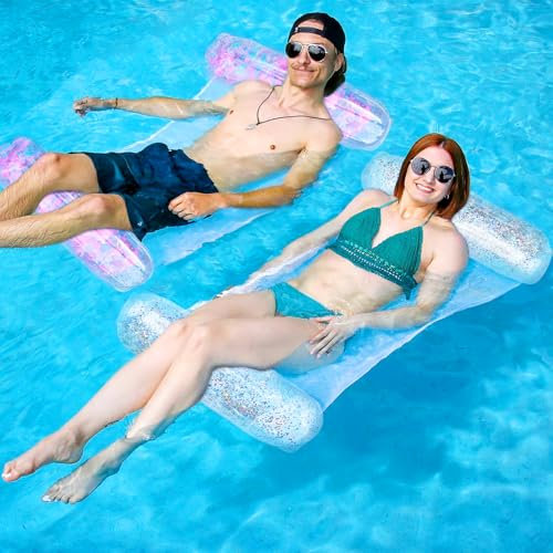 Kinwers Amaca Galleggiante,2 Pezzi Gonfiabili Piscina Da Mare Per Piscina Materassino