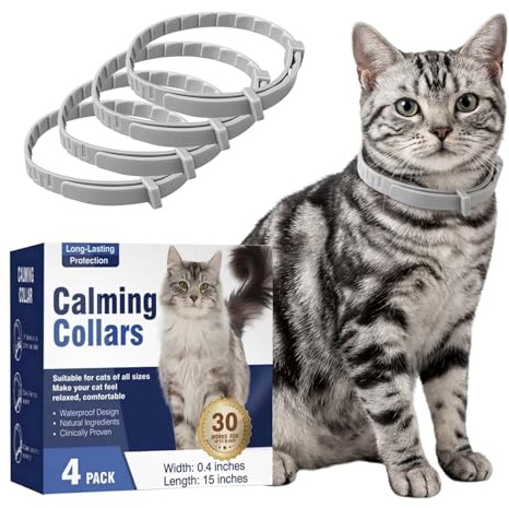 Pawvita Calming Collar for Cats 4-Pack, Pheromone Cat Calming Collar