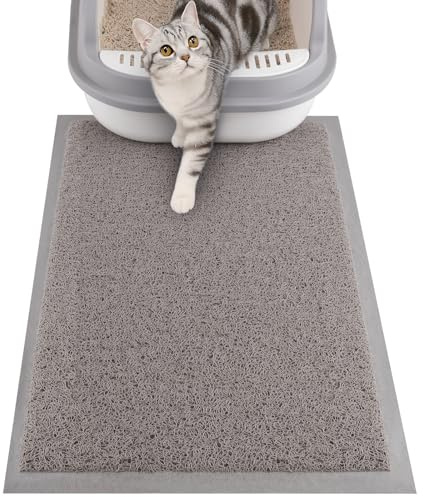 ondware Cat Litter Mat 58 x 38 cm, Waterproof Non-Slip, Grey