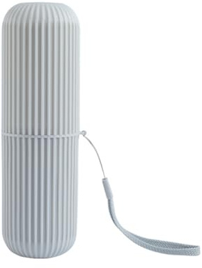 IMIKEYA Boîte de Rangement pour Brosse à Dents Portable en Plastique Gris Nordique, Gobelet de Voyage Compact et Léger, Organisateur pour Brosse à Dents et Dentifrice, pour Maison