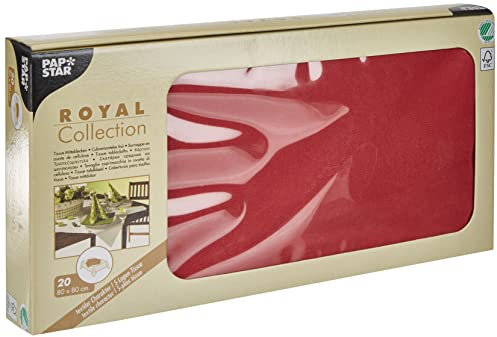 Papstar, 20 Mitteldecken, Tissue ROYAL Collection 80 cm x 80 cm bordeaux, #81891