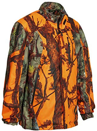 Percussion Chaqueta reversible de camuflaje, chaqueta de caza, chaqueta de caza, chaqueta de camuflaje naranja señal, chaqueta reversible, chaqueta de camuflaje (S), camuflaje