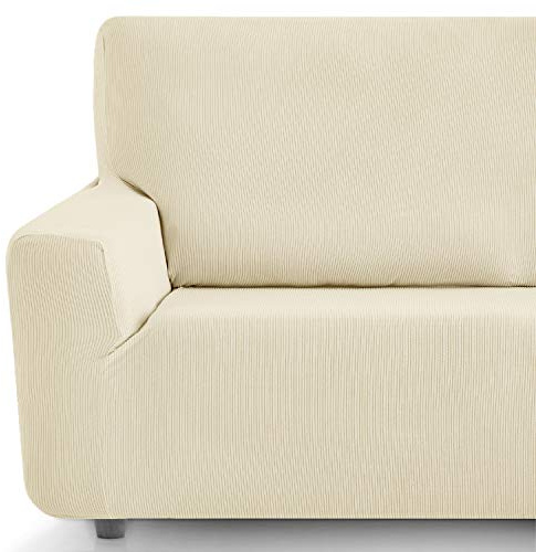 Eiffel Textile - Fundas Sofa elasticas. Pack 2 Fundas para Sofas Adaptable. Cubre Sillon 1 Plaza Sofa Elastico. Protector Modelo Rustica. Marfil Set 2 Unidades 1+1 Plaza (70-110 cm)