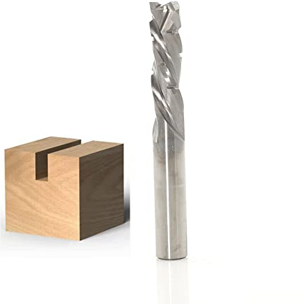 Sinoprotools Fresa a Spirale per Legno, Up&Down Taglio, 8mm Gambo, Taglio 8mm x 27mm, CNC Fresa Candela, Bit di Compressione HRC55, Frese per Metallo