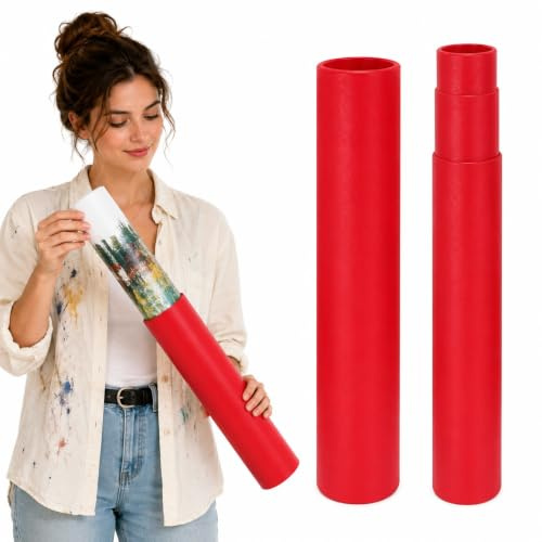 FOMIYES Tube De Rangement Pour Œuvres D'Art Et Plans Télescopique Extensible 13.78 Pouces Étanche Et Résistant À La Lumière Pour Dessins Affiches Et Calligraphie