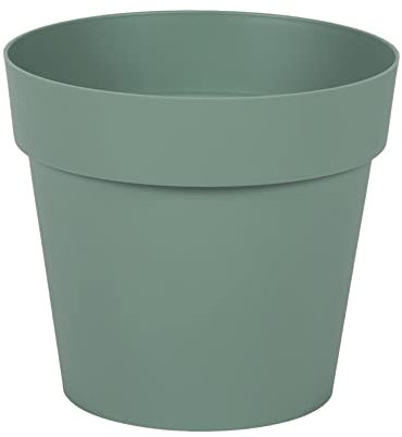 EDA - Pot de Fleur Rond Toscane Ø 15 cm - Volume 1,6 L - Ø 15,3 x H.13,7 cm - Vert Laurier