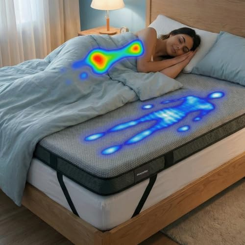 Pharmaflex - Topper Matrimoniale 160x200 Memory Foam Materasso, Alto 6 cm, 7 Zone e 2 Strati per Mal di Schiena, Coprimaterasso Correttore Medico Ortopedico con 4 Bande Elastiche Made in Italy