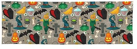 Halloween-Banner, 60 x 180 cm, Bierfest, Hintergrund, Dekoration, Frosch, Augäpfel, Grabkreuz, Partyzubehör, Hof-Banner, Fotografie-Hintergrund für Wand, Haustür, Zuhause