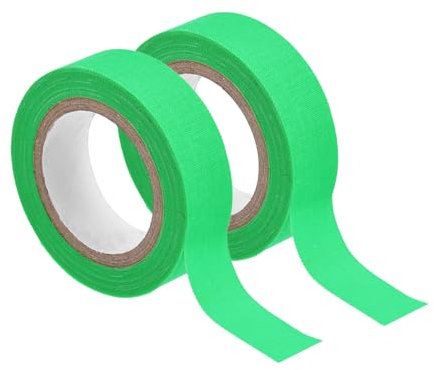 sourcing map 2Rolls Neon Gaffers Cloth Tape, 0.6 inch x 16.5 ft Glow in the Dark Tape Fluorescent Adhesive Black Light Tape for Party Home Decoration, Green