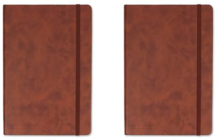 Silvine A5 Executive Soft Feel Notebook Tan. 160 Pages (80 Sheets) Ruled 7mm feint. Ref 197TN (148 x 212mm) (Pack of 2)