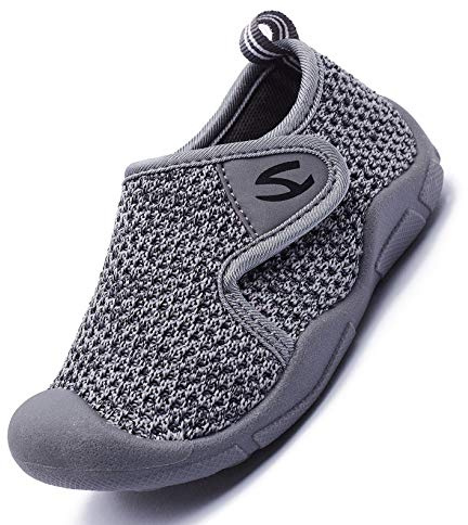 Meik Mangni Bambini Pantofole da Casa Antiscivolo Ragazzi Scarpe Primi Passi Ragazze Scarpe da Sportivi Scarpe Interne a Maglia Grigio 25 EU