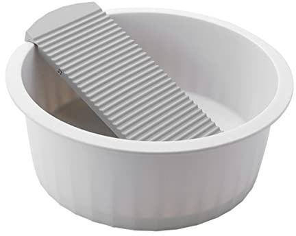 Beavorty 1set Thickened Plastic Washbasin Non- Washboard for Hand Washing Clothes Multi-Purpose Laundry Basin for Household Use Sturdy Design for Students and Newborn Care
