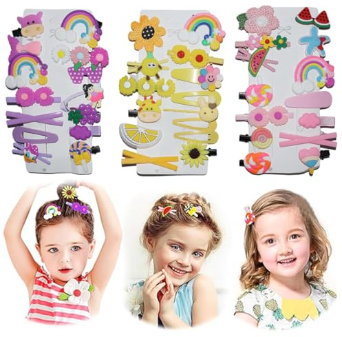 MWUMRCM Pince Cheveux pour Filles,Pinces à Cheveux 42 Pièces Barrettes Enfants Pinces à Cheveux Métal,Pince Cheveux pour Filles Accessoires de Cheveux Mignons Barettes Cheveux Fille pour Bébé Filles