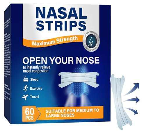 Schnarchstopp Nasenpflaster, Effektive Anti Schnarch Nasenstreifen, Sofortige Linderung bei verstopfter Nase und Schnarchen, Hautfreundlich & einfach anzuwenden