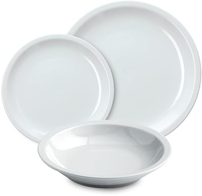 Tognana Capri, servicio de platos de 18 piezas para 6 personas, porcelana, blanco, Hecho en Italia