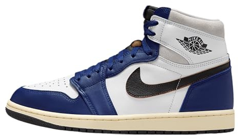 Air Jordan 1 High OG Rare Air Men's Shoes (DZ5485-100, White/Neutral Grey/Deep Royal Blue/Black), White/Neutral Grey/Deep Royal Blue/Black, 10 UK