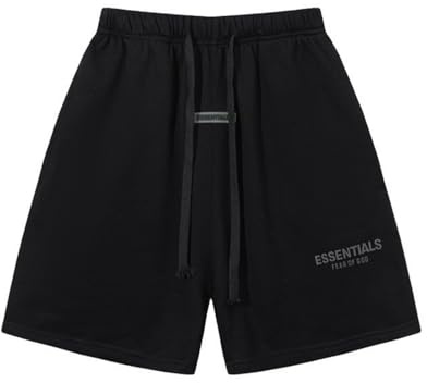 Sybnwnwm Shorts för män, bomullsshorts, shorts med bokstavstryck och elastisk midja, joggingbyxor för gym och träning, jerseyshorts med dragsko, shorts med fickor