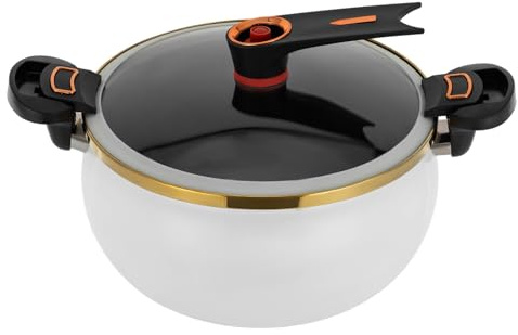 Micro Pressure Cooker, 8.45 Qt Non Stick Microwave Kitchenware Multi-Function Micropressure Round Cooking Pot Induction Cooker Vertical Stewpot with Twist Lock Handles for Homes Restaurants Hotels