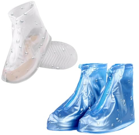OIXEYA 2 paires Surchaussures Lavable, Couvre Chaussure Impermeable, Protege Chaussure Pluie, Sur Chaussure Imperméable, Antidérapant Réutilisable pour Hommes Femmes