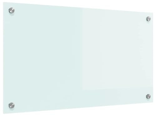 vidaXL Küchenrückwand Weiß 70 x 40 cm Gehärtetes Glas, Moderner, stabiler Küchenoberflächen-Style: Hitzebeständige Glasrückwand für coole Upgrades und modernen Flair