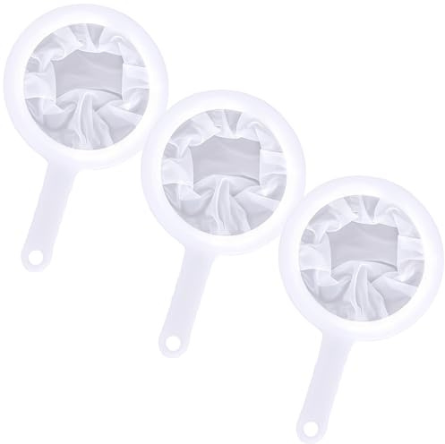 Pack de 3 Coladores de Tela con Malla Fina 200 Mesh, Filtro de Nylon Reutilizable para Leche Vegetal, Café, Aceite y Zumo, Colador de Cocina para Filtrado de Alta Precisión