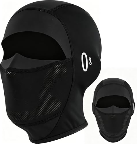 LEOUEANR Pasamontañas de verano de seda de hielo, protección UV, transpirable, para ciclismo y deportes al aire libre, color negro