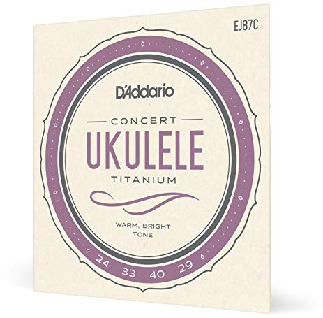 D'Addario Concert Ukulele Strings, Titanium, EJ87C, 4-String Set, Pack of 1