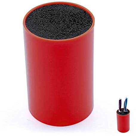 KeepingcooX Kleiner Messerblock Universal Messerhalter ohne Messer, praktische Aufbewahrung für verschiedene Messer und Küchenwerkzeuge mit waschbaren abnehmbaren Borsten, schützen Sie Klingen