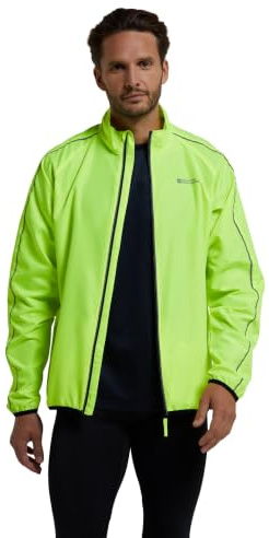 Mountain Warehouse Force Mens Running Jacket - Hi Vis Men's Raincoat with Mesh Panels - Best for Spring Summer Running, Cycling Yellow 4XL