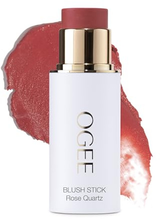 Ogee Sculpted Face Stick (ROSE QUARTZ - ROSE BLUSH) Certified Organic Blush Stick - Multi-Use Cream Blush Stick for Cheeks, Lips & Face